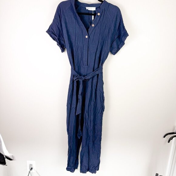 Petal + Pup Archie Jumpsuit navy blue Women’s 12 Comfy Utility NWT - Picture 2 of 9